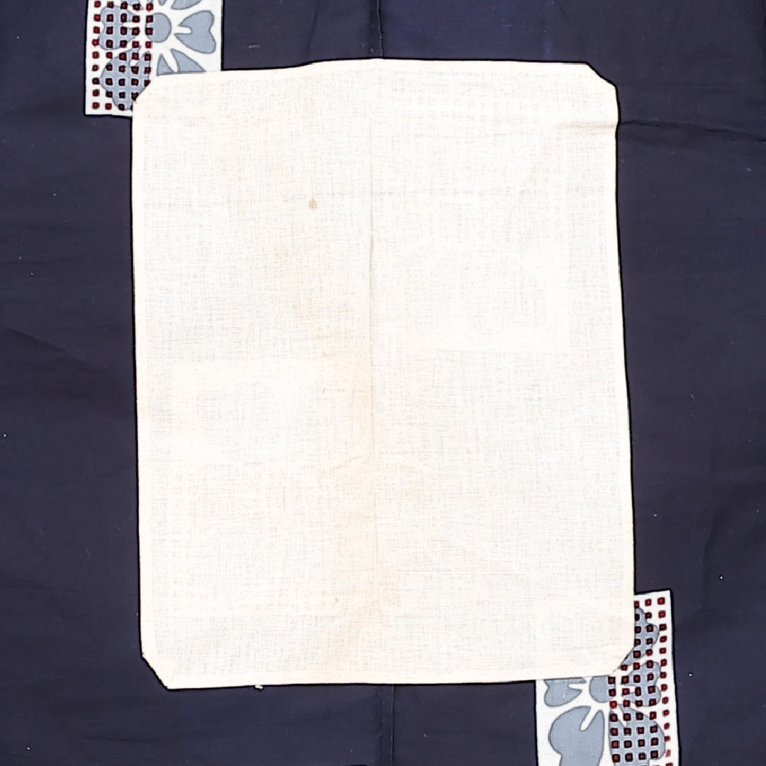 アンティーク 木綿の浴衣 夏物 洗える着物 夏物 身丈153cm 裄丈62cm 木綿 Aランク Sサイズ バチ衿 居敷当て 肩当て 花柄 紺系 1218-13184