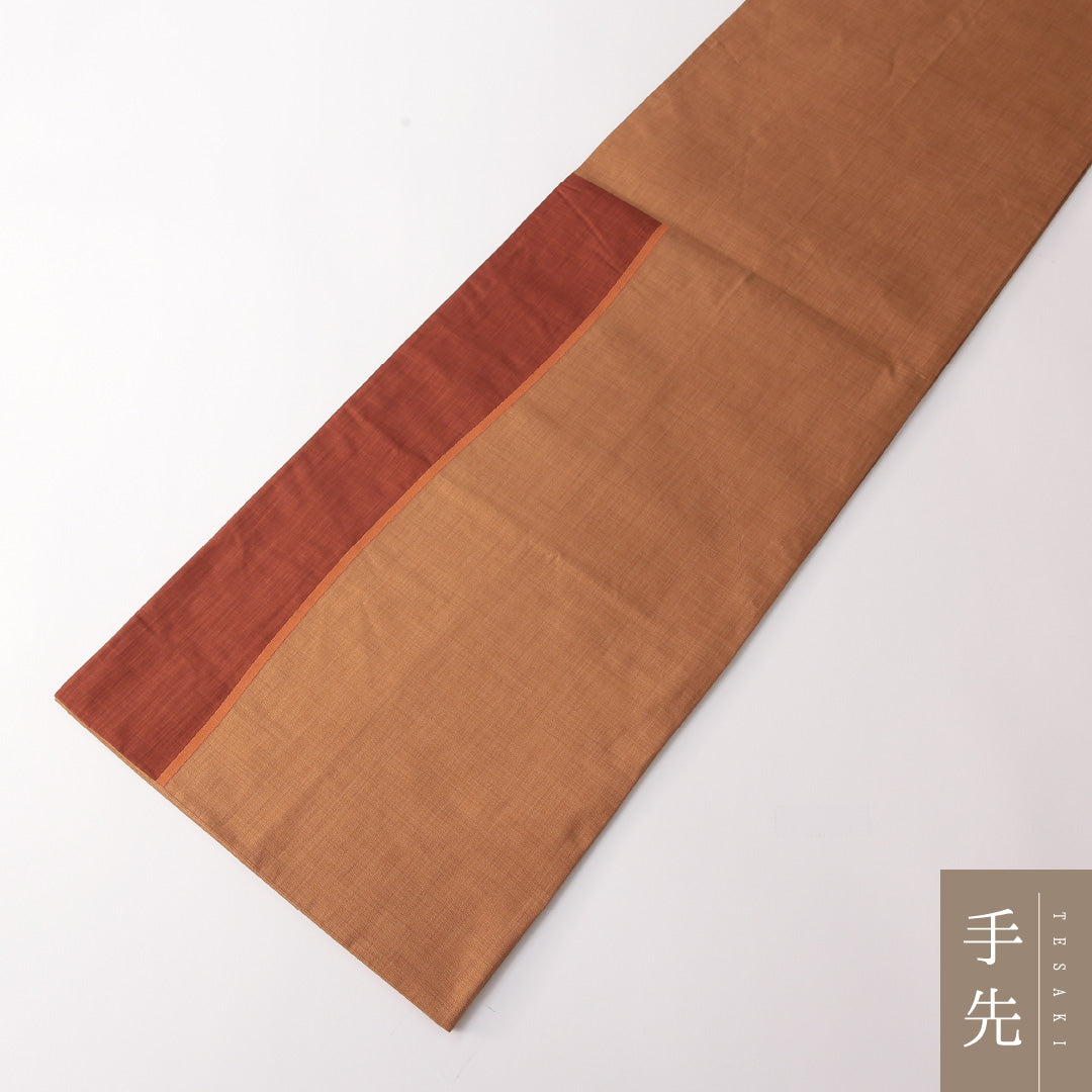 袋帯 帯丈428cm 正絹 六通 インフォーマル 創作柄 茶系 1243-01819