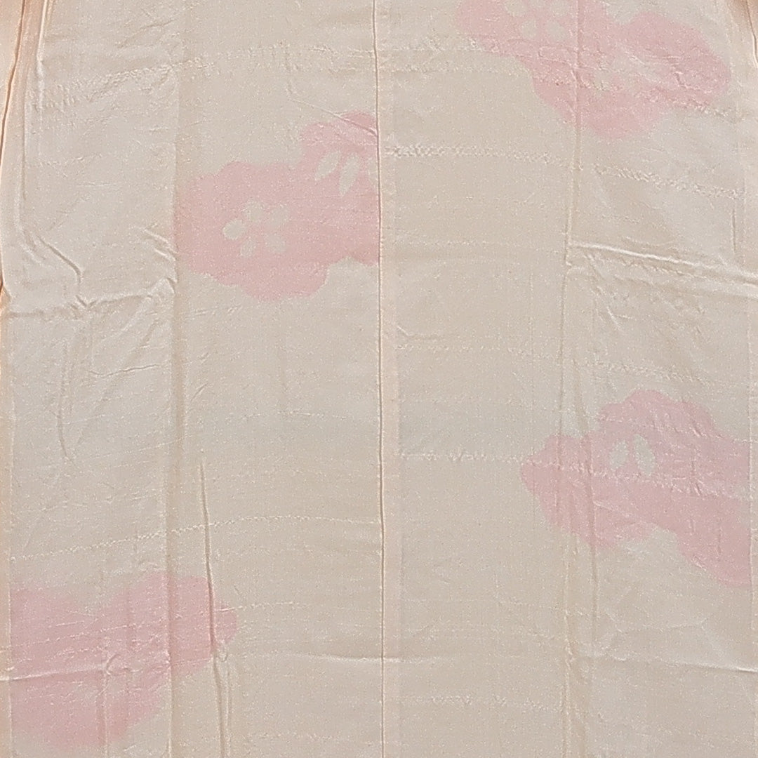 長襦袢 無双袖 身丈144cm 裄丈62cm 正絹 Aランク FREEサイズ 部分絞り 菊 笠松 クリーム系 RP 1239-16638