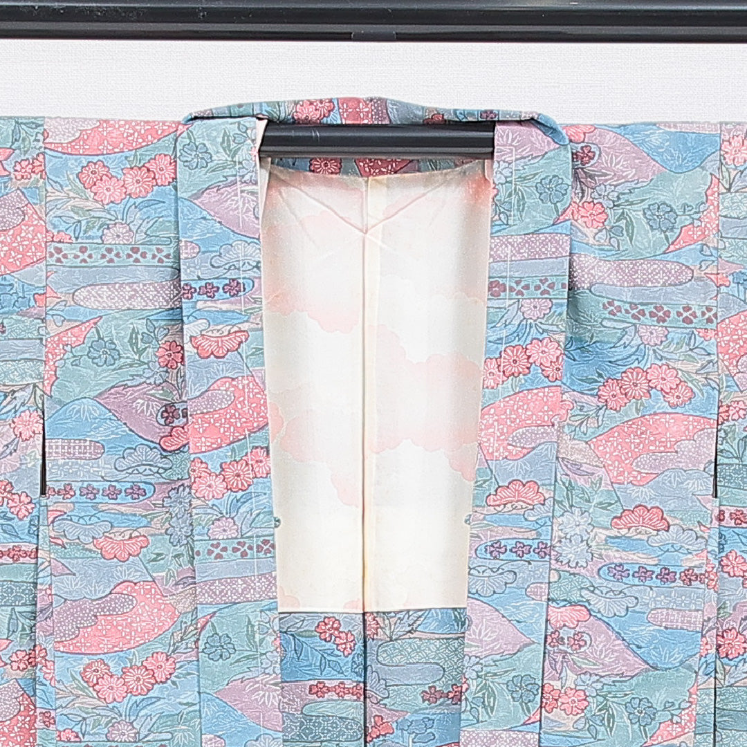 羽織 袷 身丈73cm 裄丈61cm 正絹 Cランク カジュアル Sサイズ 古典柄 多色系 HP 1232-16853