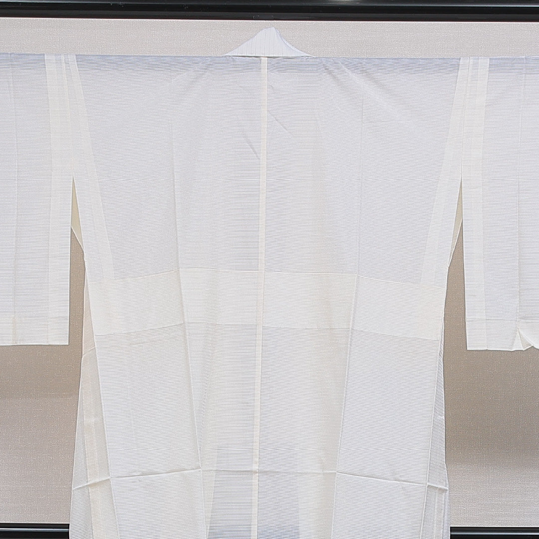 夏物 長襦袢 絽 身丈127cm 裄丈64cm 正絹 Sランク Mサイズ 無地 クリーム系 RP 1239-16559