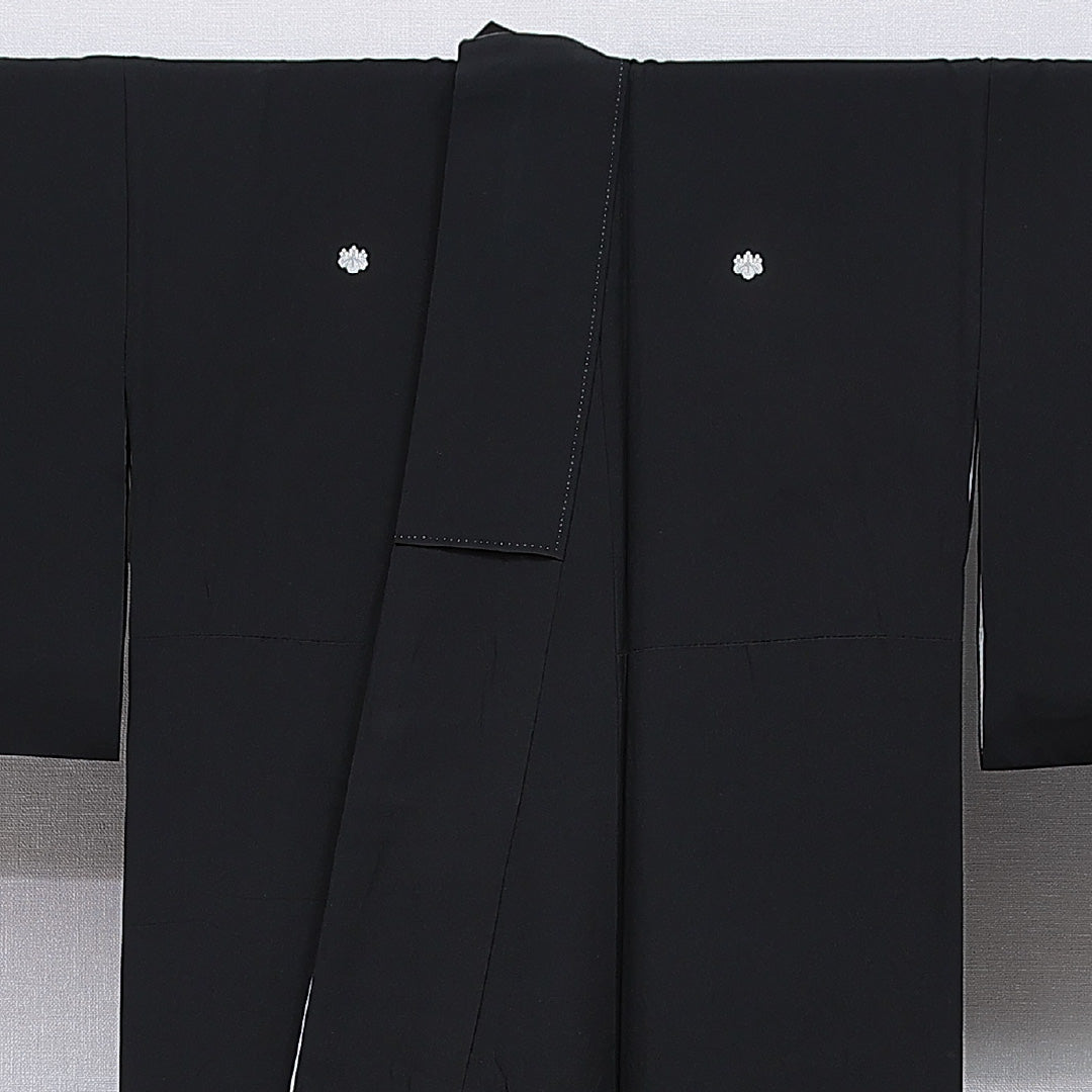 黒留袖 袷 身丈161cm 裄丈66cm 五つ紋 五三桐 フォーマル Sランク Lサイズ 正絹 比翼仕立て 広衿 花車 七宝 梅 1211-F0764