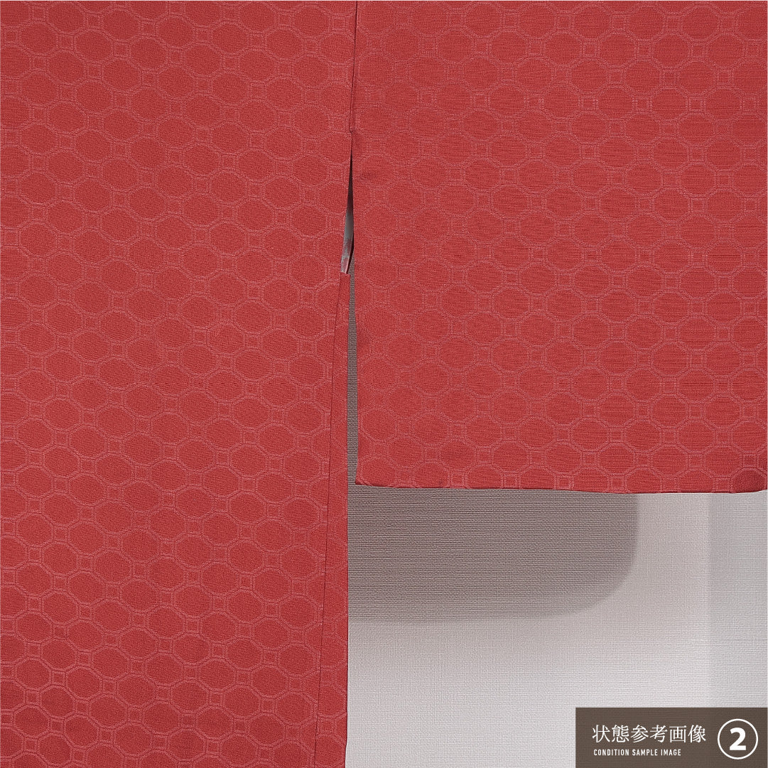 羽織 袷 身丈79cm 裄丈64cm 正絹 Aランク 紋意匠 (蜀江) カジュアル Mサイズ 茶系 HP 1232-15325