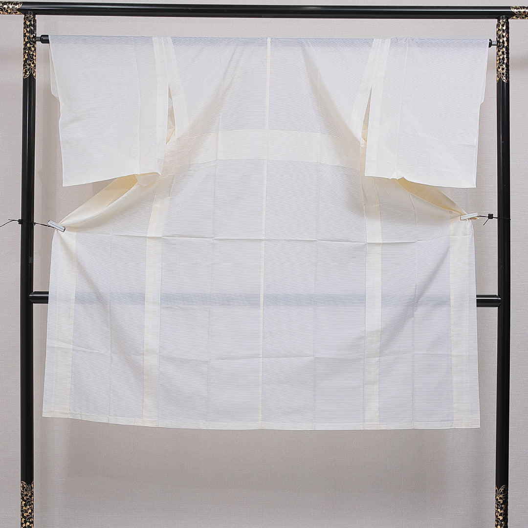 夏物 長襦袢 絽 身丈127cm 裄丈64cm 正絹 Sランク Mサイズ 無地 クリーム系 RP 1239-16559