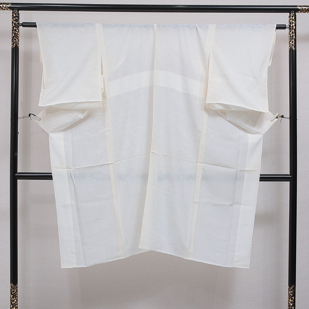 長襦袢 単衣 身丈129cm 裄丈62cm 正絹 Sランク Lサイズ 萩 白系 RP 1239-16584