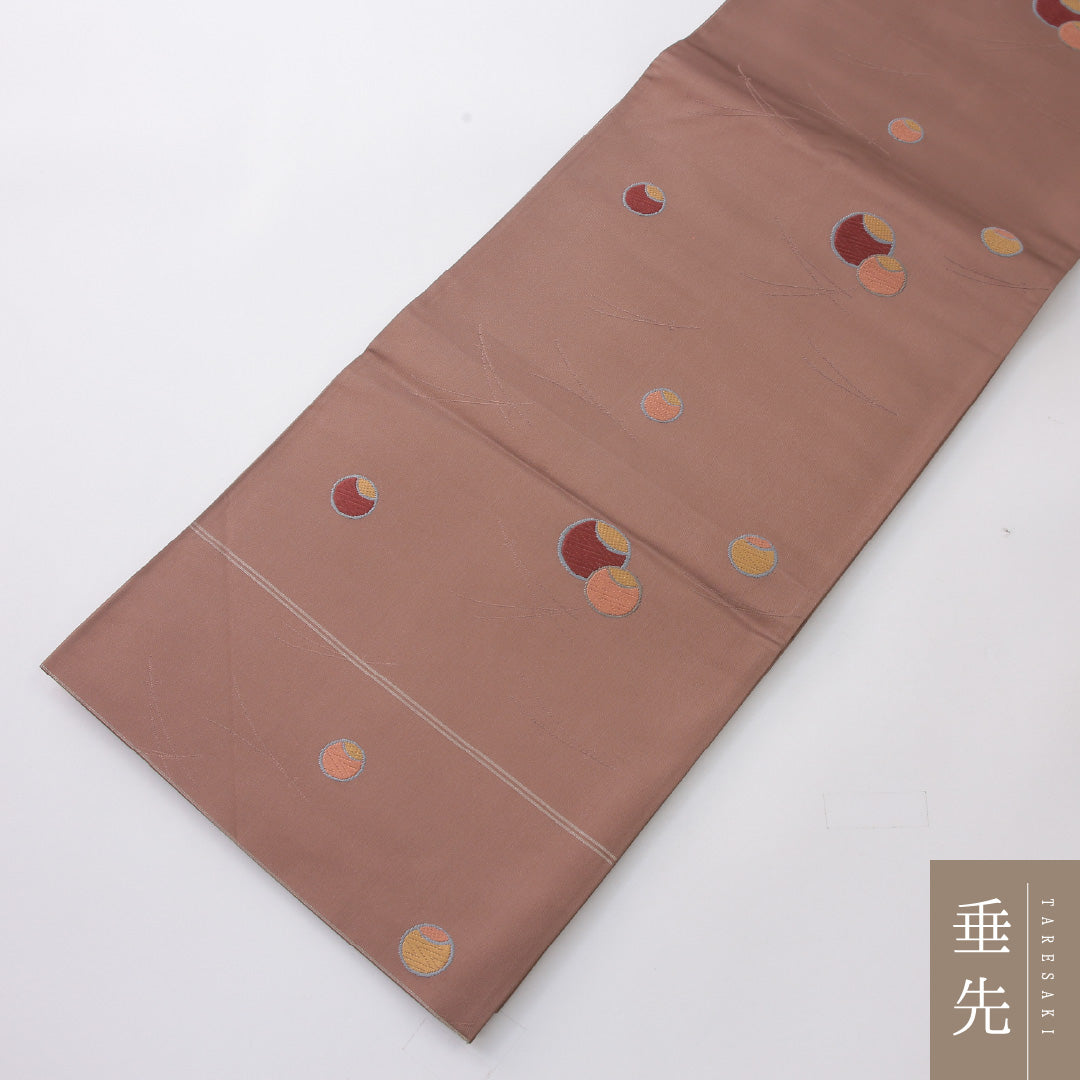 袋帯 帯丈440cm インフォーマル 六通 帯芯なし Aランク 正絹 松葉 創作柄 ピンク系 1223-02234