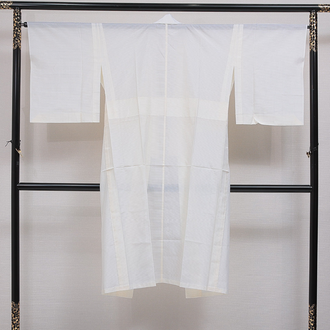 夏物 長襦袢 絽 身丈127cm 裄丈64cm 正絹 Sランク Mサイズ 無地 クリーム系 RP 1239-16559