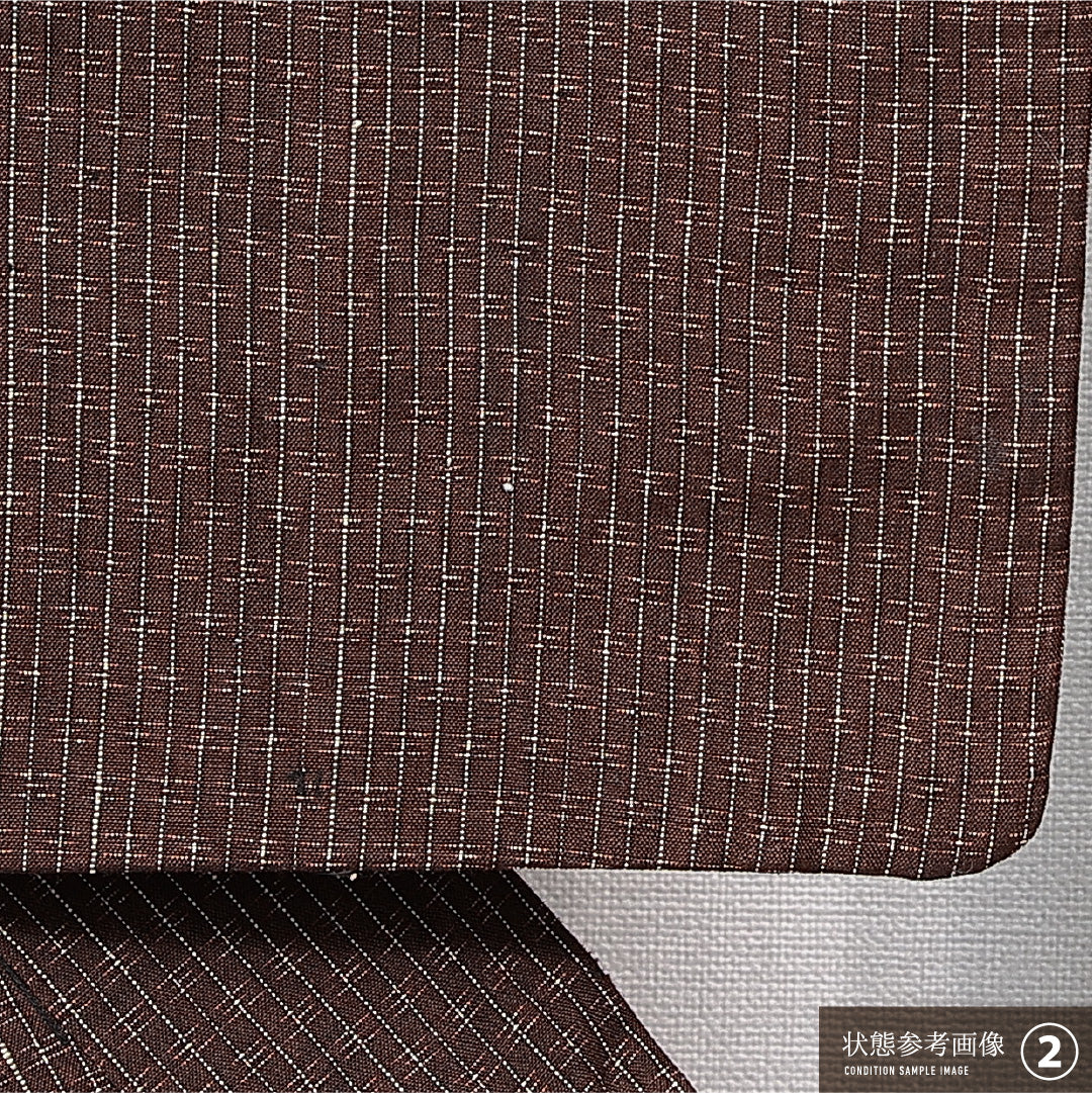 男着物 袷 身丈139cm 裄丈65cm 正絹 Aランク カジュアル 棒衿 Sサイズ 抽象柄 茶系 RP 1224-15060