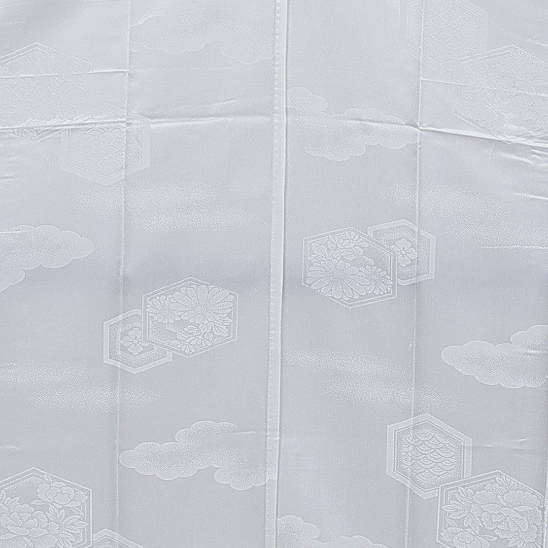 長襦袢 無双袖 身丈137cm 裄丈65cm 正絹 Aランク 2XLサイズ 亀甲 白系 RP 1239-16552