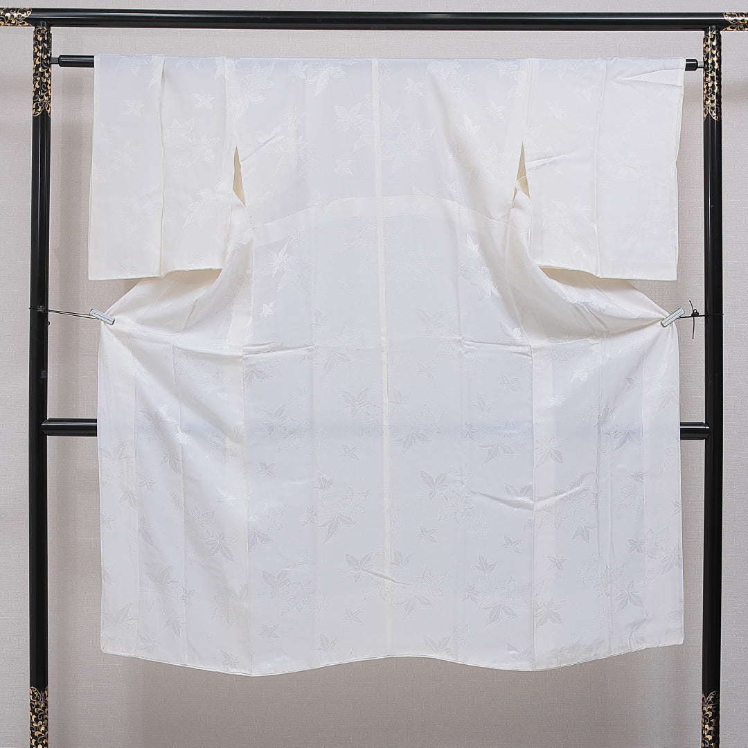 長襦袢 無双袖 身丈136cm 裄丈64cm 正絹 Aランク 2XLサイズ 紅葉 クリーム系 RP 1239-16553