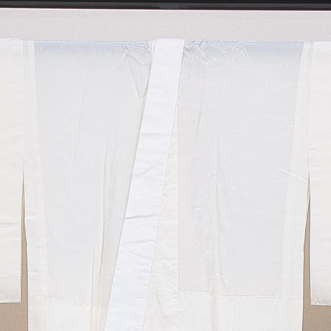 長襦袢 無双袖 身丈123cm 裄丈63cm 正絹 Aランク Sサイズ 古典柄 クリーム系 RP 1239-16711