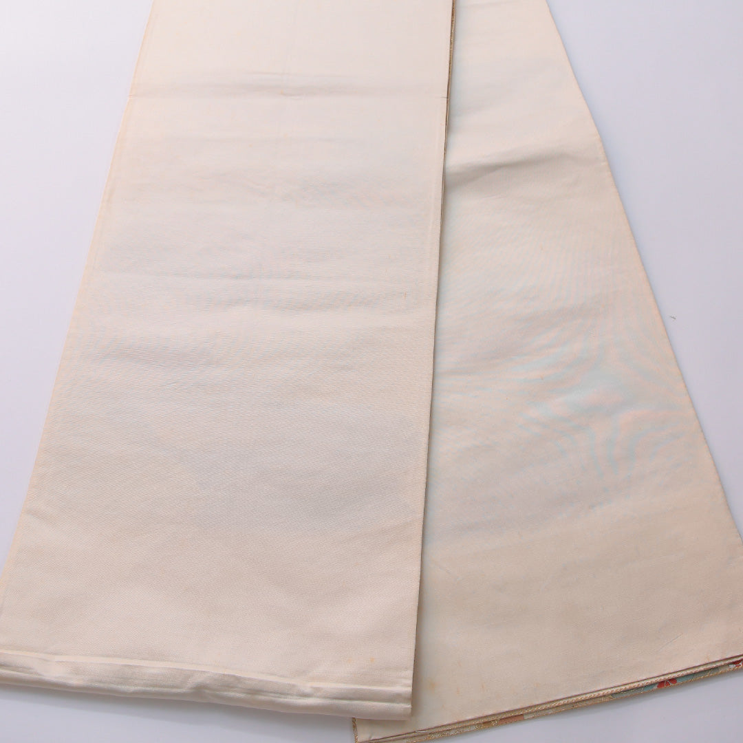 袋帯 帯丈420cm 正絹 六通 フォーマル 裂取り 金系 1243-01936