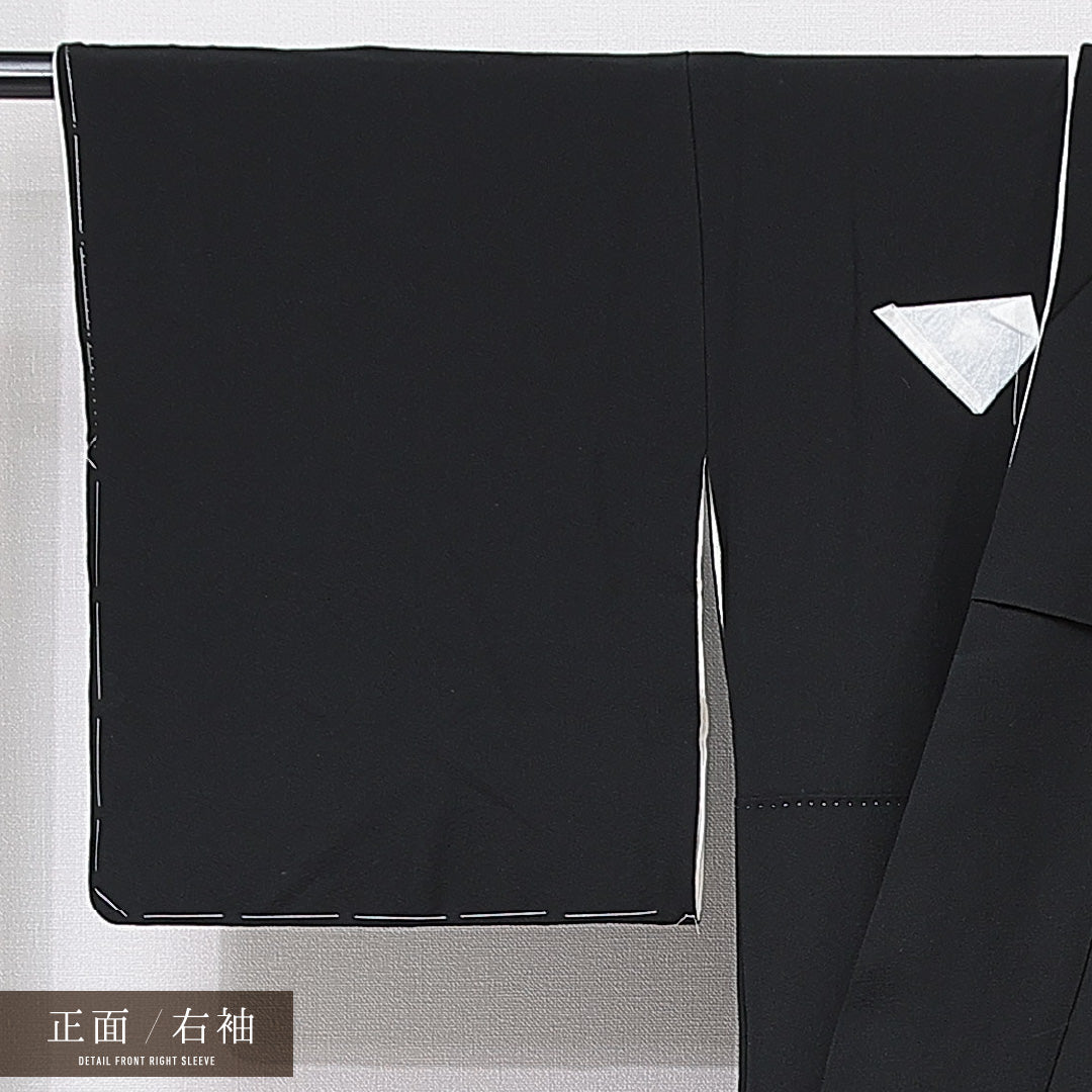 黒留袖 袷 身丈153cm 裄丈66cm 五つ紋 木瓜 フォーマル Sランク Sサイズ 正絹 比翼仕立て 広衿 亀甲 落款 1211-F0661
