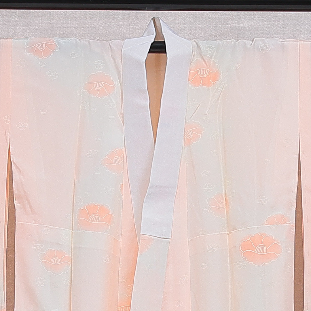 長襦袢 無双袖 身丈127cm 裄丈63cm 正絹 Aランク Mサイズ 芙蓉 朱系 RP 1239-16579