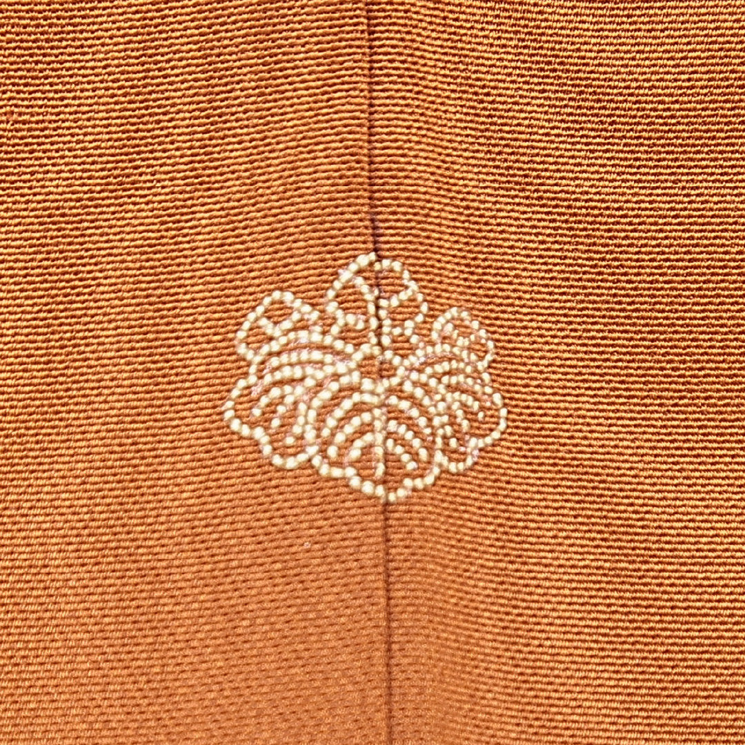 羽織 袷 身丈78cm 裄丈64cm 正絹 Aランク Mサイズ バチ衿 カジュアル 牡丹 茶系 1217-15137