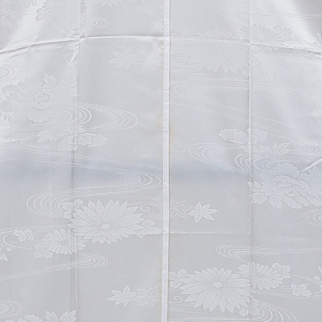 長襦袢 無双袖 身丈134cm 裄丈66cm 正絹 Sランク XLサイズ 菊 白系 RP 1239-16513