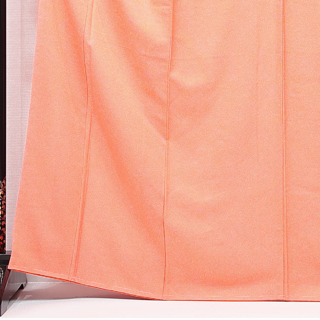 江戸小紋（鮫） 袷 身丈165cm 裄丈65cm 正絹 Sランク XLサイズ 広衿 インフォーマル 朱系 1262-15329