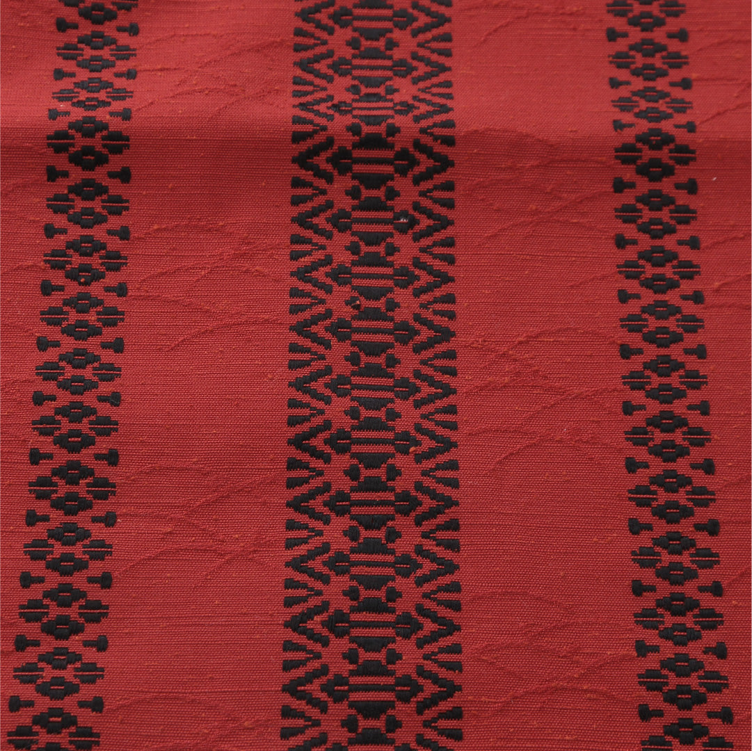 八寸名古屋帯 帯丈330cm カジュアル 松葉仕立て 全通 未仕立て Sランク 正絹 博多織 献上柄 赤系 1224-03973