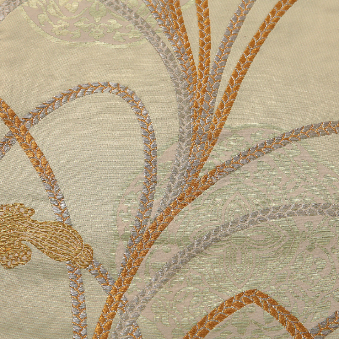 袋帯 帯丈424cm フォーマル 六通 Aランク 正絹 組紐 緑系 1223-01900