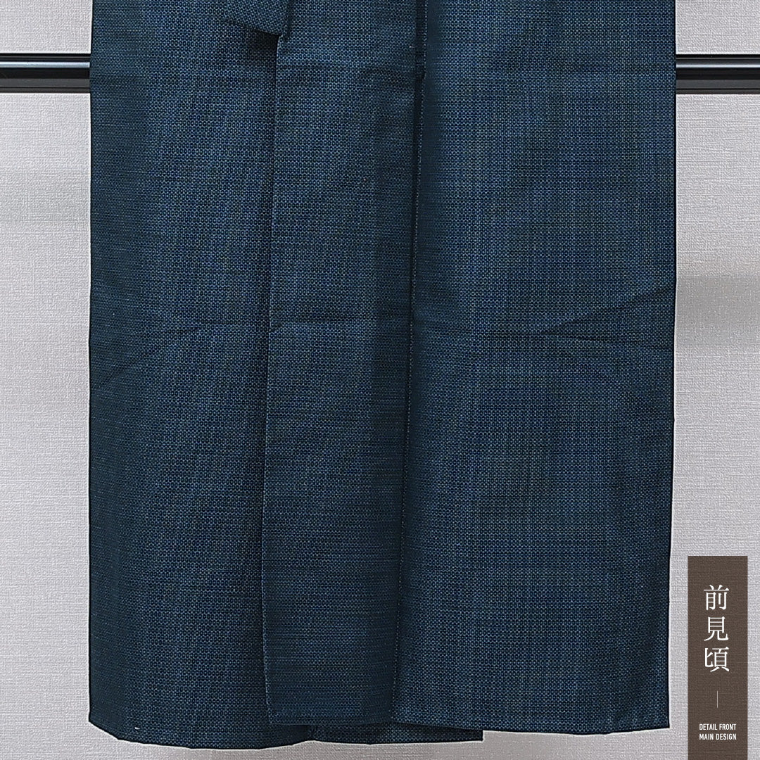 ウールの男着物（紬） 洗える着物 単衣 身丈139cm 裄丈67cm ウール Cランク Sサイズ 棒衿 カジュアル 肩当て 亀甲 1219-15764