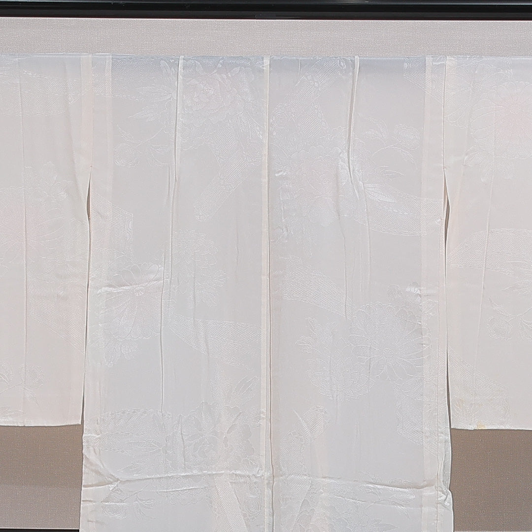 長襦袢 無双袖 身丈138cm 裄丈61cm 正絹 Bランク 2XLサイズ 菊 ピンク系 RP 1239-16612