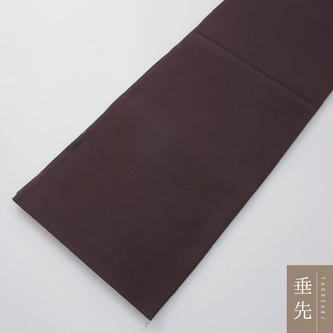 袋帯 帯丈436cm 正絹 ポイント柄 セミフォーマル 植物柄 証紙 紫系 茶系 1243-02308