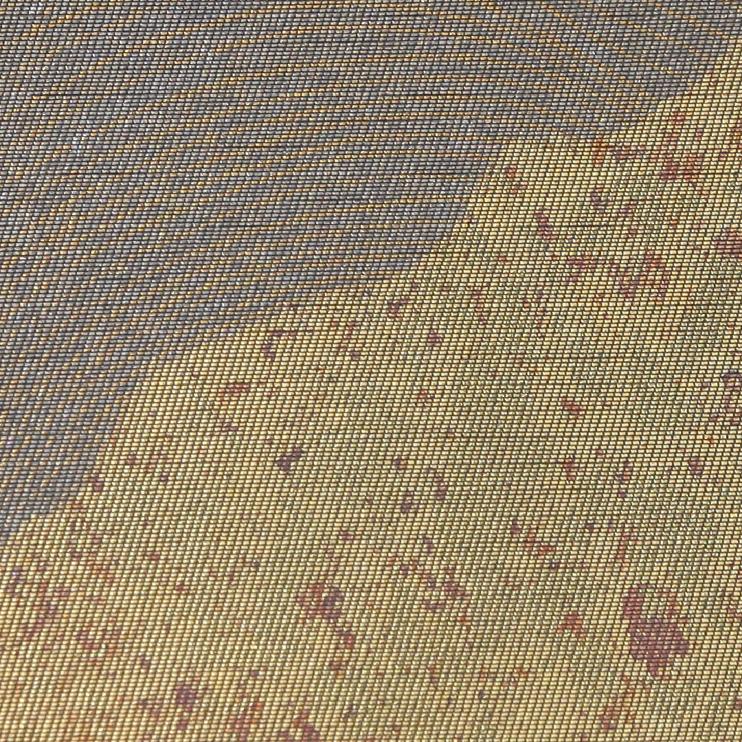 袋帯 帯丈440cm 正絹 六通 インフォーマル 抽象柄 作家物 落款 金系 1243-02296