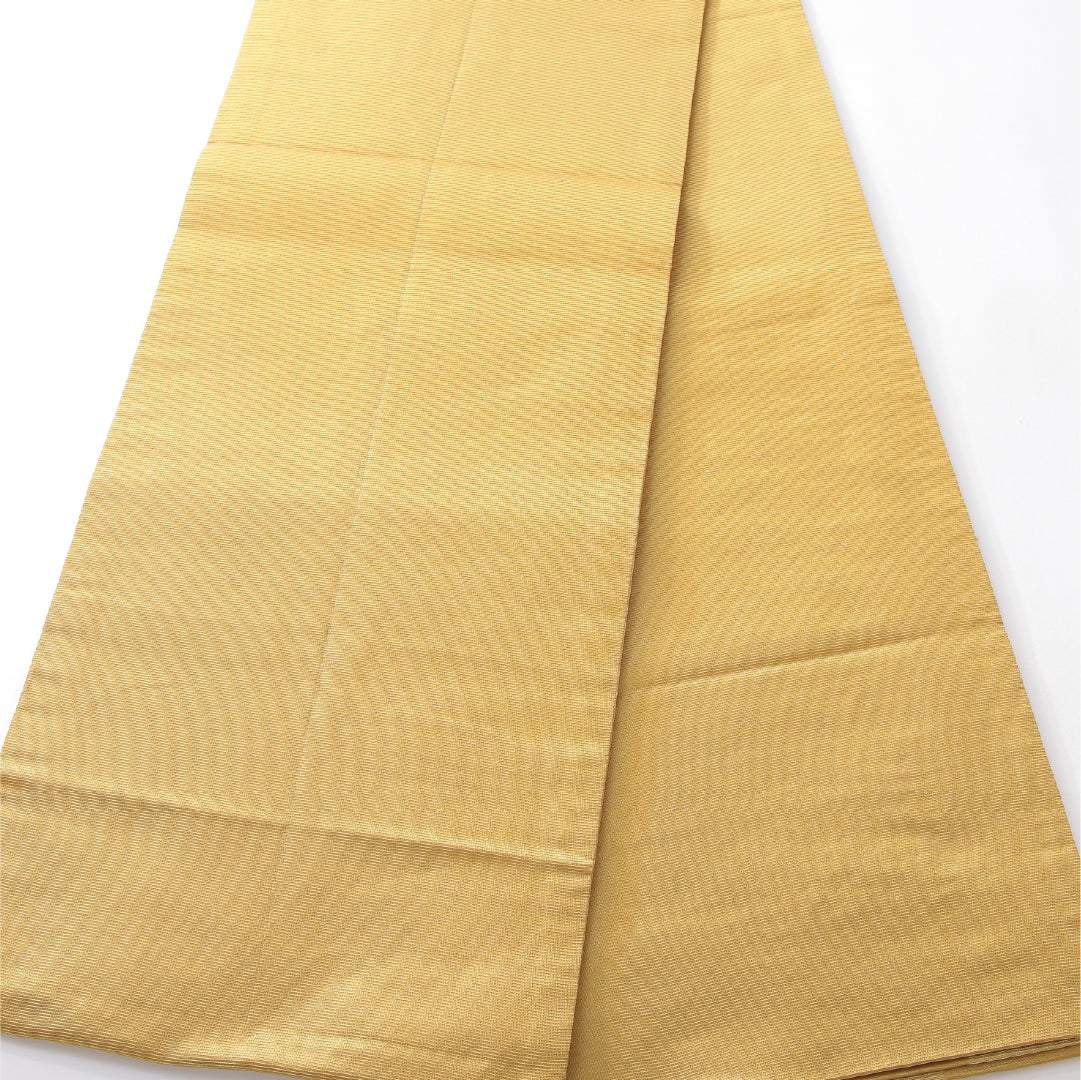 九寸名古屋帯 帯丈378cm カジュアル 開き仕立て 六通 Sランク ポリエステル 創作柄 黄系 1224-03830