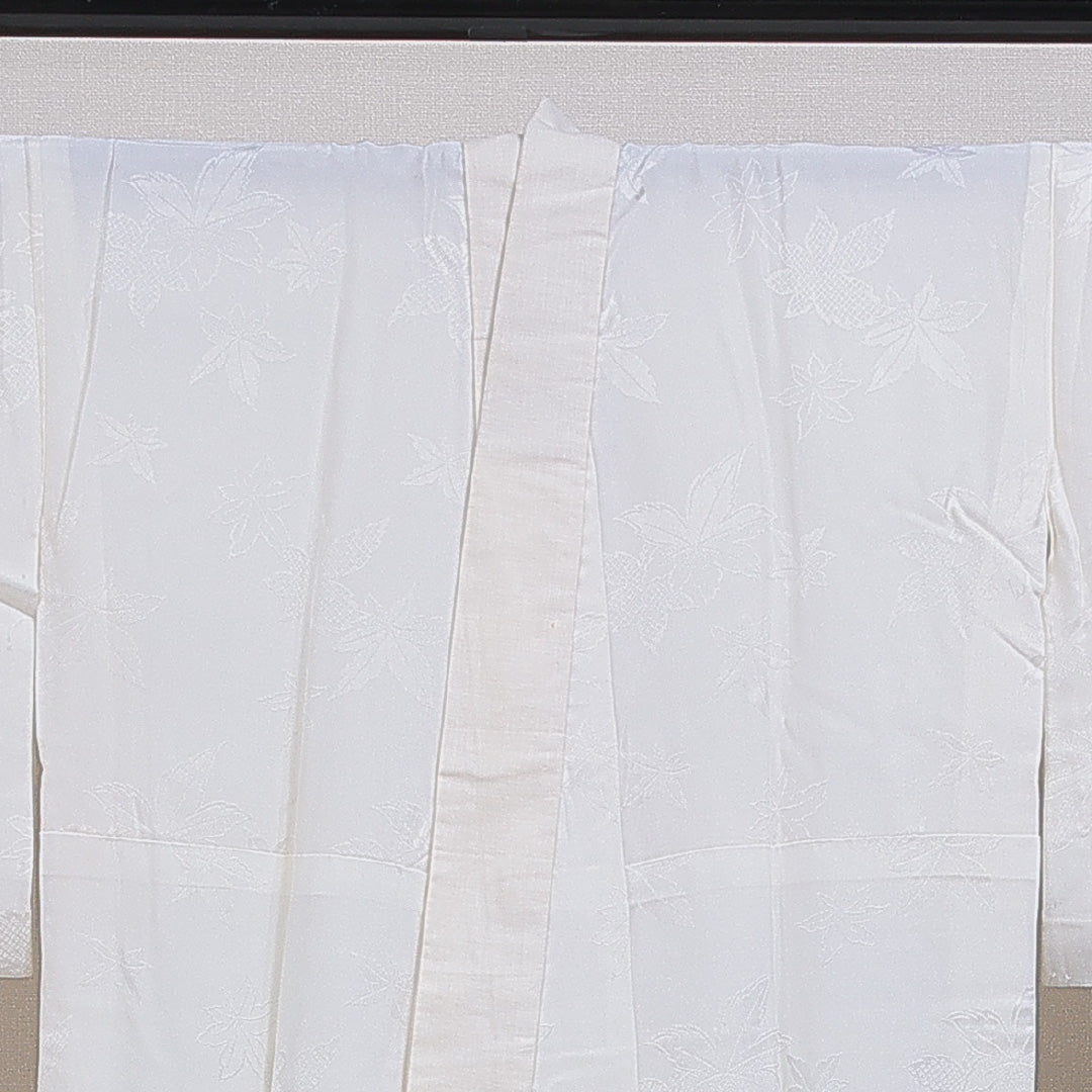 長襦袢 無双袖 身丈136cm 裄丈64cm 正絹 Aランク 2XLサイズ 紅葉 クリーム系 RP 1239-16553