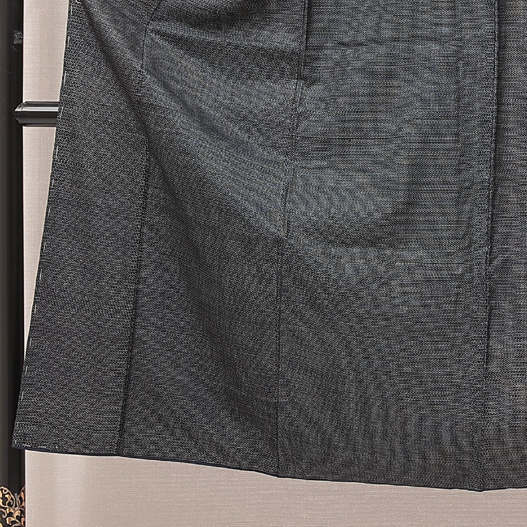 男着物 袷 身丈141cm 裄丈65cm 正絹 Cランク カジュアル バチ衿 Mサイズ 亀甲 紺系 LP 1224-16918
