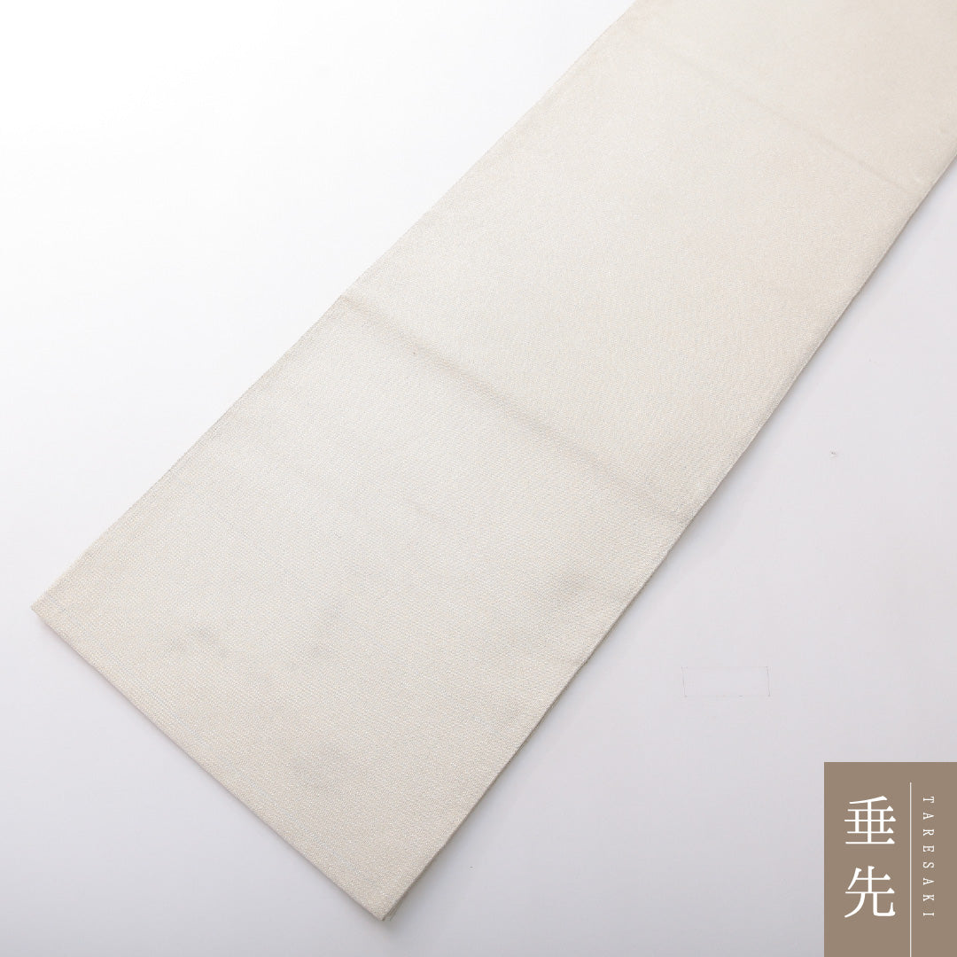 袋帯 帯丈434cm 正絹 ポイント柄 フォーマル 綴れ織 吉祥文様 クリーム系 1243-02100
