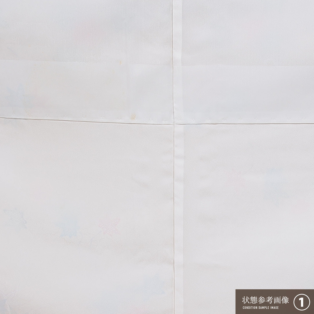洗える着物 小紋 袷 身丈157cm 裄丈64cm ポリエステル Aランク インフォーマル 広衿 Mサイズ 紅葉 楓 黄系 RP 1221-16352