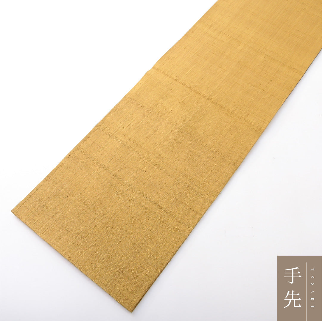 九寸名古屋帯 Aランク 帯丈370cm 正絹 六通 名古屋仕立て 染め カジュアル 絞り 花柄 黄系 LP 1245-03738