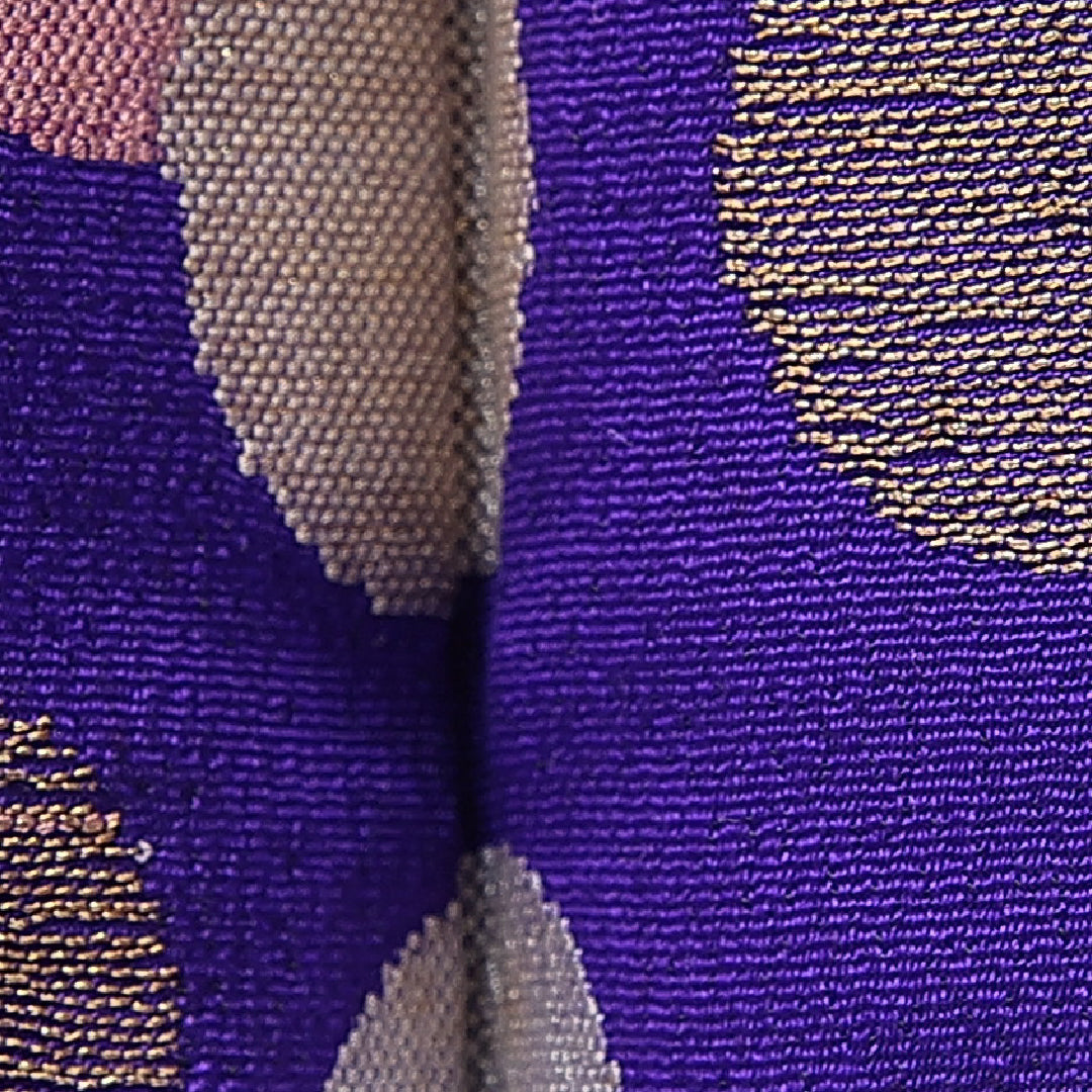 アンティーク 付下げ（お召） 袷 身丈153cm 裄丈63cm 正絹 Aランク Sサイズ 広衿 水玉 紫系 1261-16755