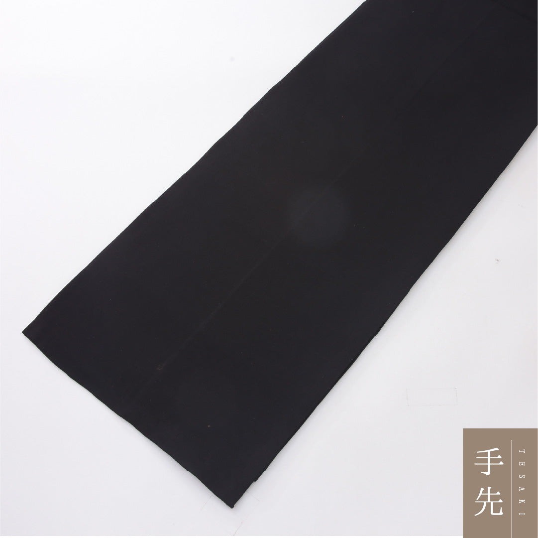 九寸名古屋帯 Aランク 帯丈362cm 正絹 ポイント柄 開き仕立て 染め インフォーマル 唐草鳳凰文 黒系 RP 1245-04051