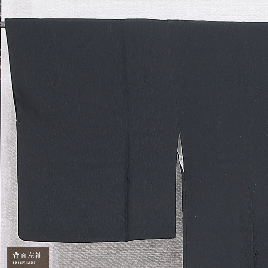 道行コート 袷 身丈93cm 裄丈66cm 正絹 Sランク カジュアル Mサイズ 無地 黒系 RP 1237-16829