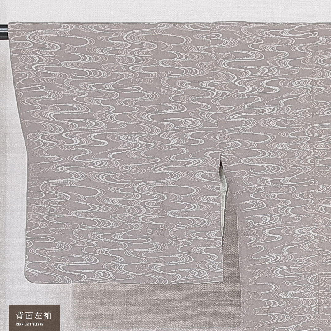 道行コート 袷 身丈77cm 裄丈61cm 正絹 Sランク Sサイズ フォーマル 流水 グレー系 1263-15133