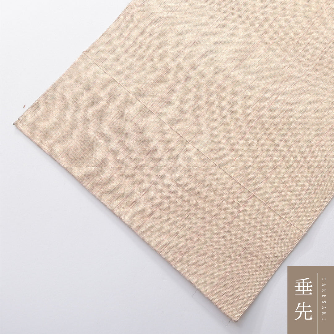 八寸名古屋帯（紬） 帯丈350cm カジュアル 松葉仕立て ポイント柄 Cランク 正絹 抽象柄 クリーム系 1224-03925