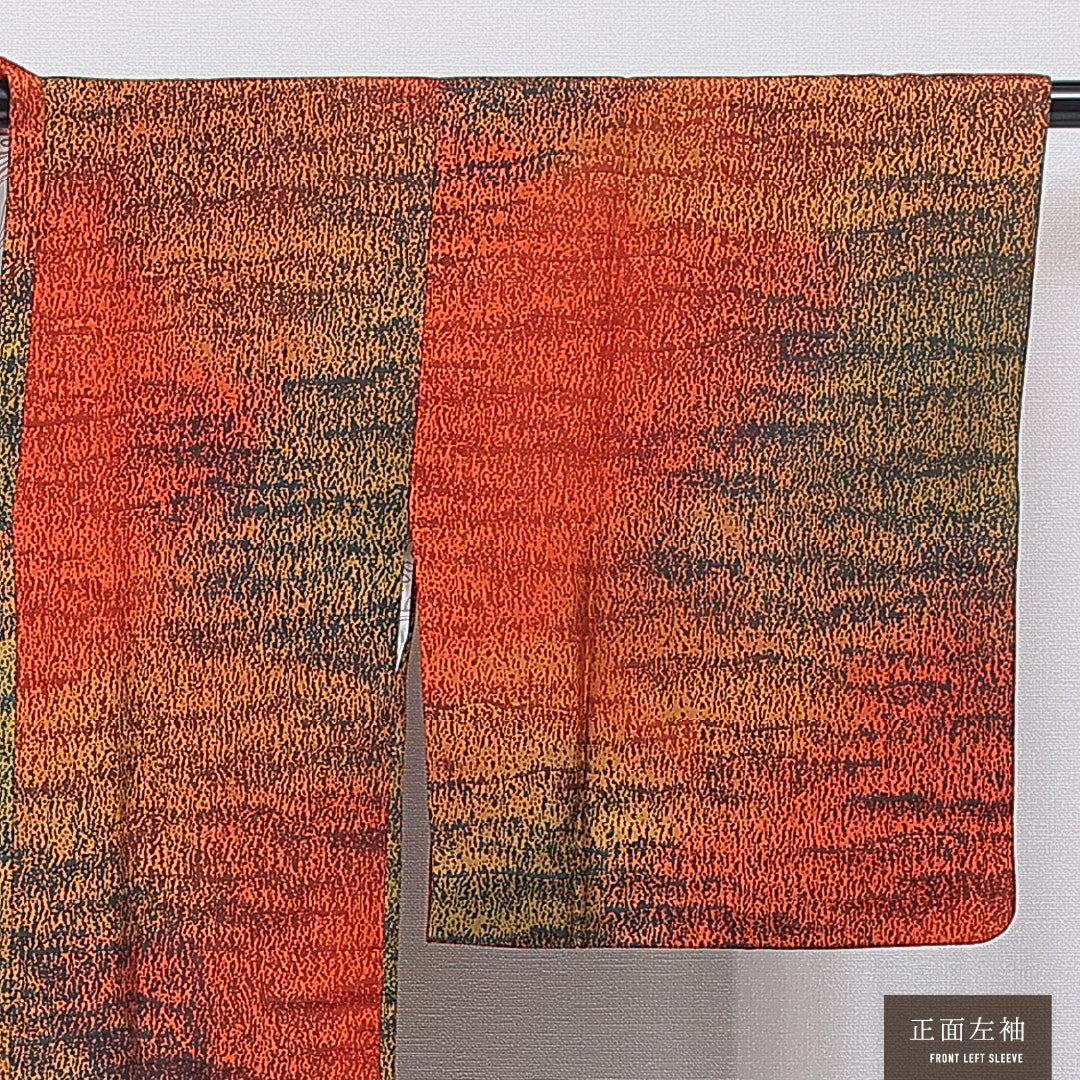 道行コート 袷 身丈86cm 裄丈63cm 正絹 Sランク Sサイズ セミフォーマル ポケットあり 抽象柄 多色系 1263-16865