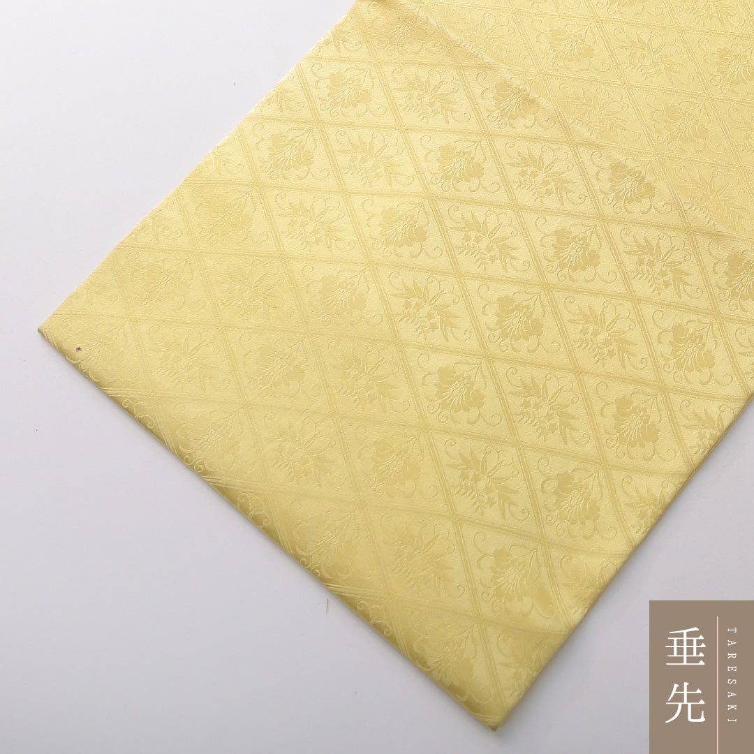 九寸名古屋帯 帯丈351cm カジュアル 名古屋仕立て ポイント柄 Cランク 正絹 染め帯 創作柄 黄系 1224-03763