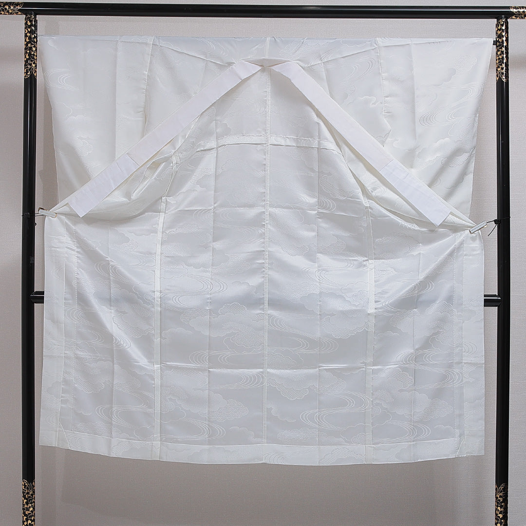 長襦袢 無双袖 身丈136cm 裄丈67cm 正絹 Sランク 2XLサイズ 吉祥文様 白系 RP 1239-16555