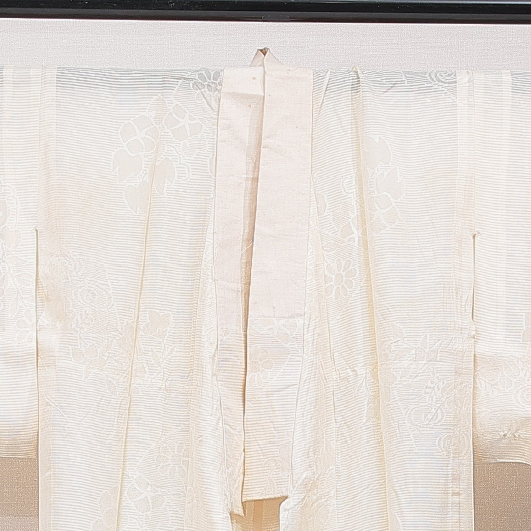 夏物 長襦袢 絽 身丈120cm 裄丈62cm 正絹 Cランク Sサイズ 桔梗 白系 LP 1239-15410