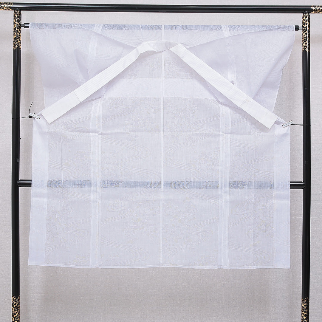 長襦袢 夏物 洗える着物 夏物 身丈131cm 裄丈64cm ポリエステル Cランク Lサイズ 古典柄 白系 1229-16708