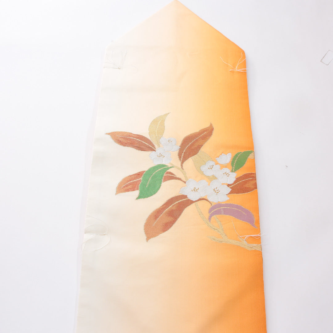 未使用品 九寸名古屋帯 Nランク 帯丈352cm 正絹 ポイント柄 名古屋仕立て 織り インフォーマル 鉄線 朱系・多色系 RP 1245-04142