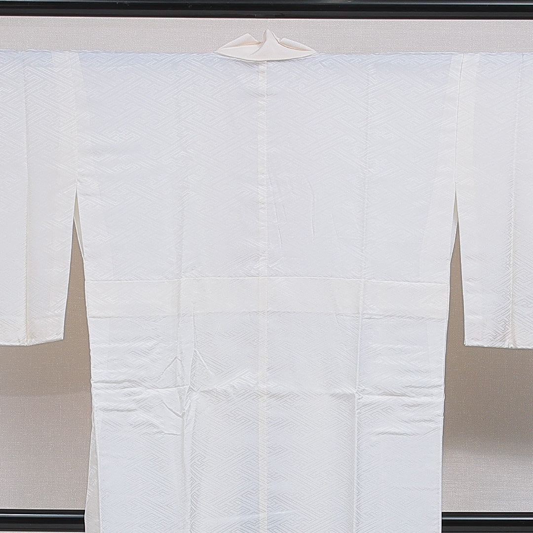 長襦袢 無双袖 身丈130cm 裄丈64cm 正絹 Sランク Lサイズ 紗綾型 クリーム系 RP 1239-16546