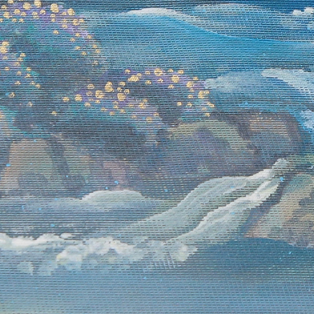 袋帯 帯丈432cm 大原の里 セミフォーマル ポイント柄 Sランク 正絹 風景柄 作家物 落款 金系 1223-02328