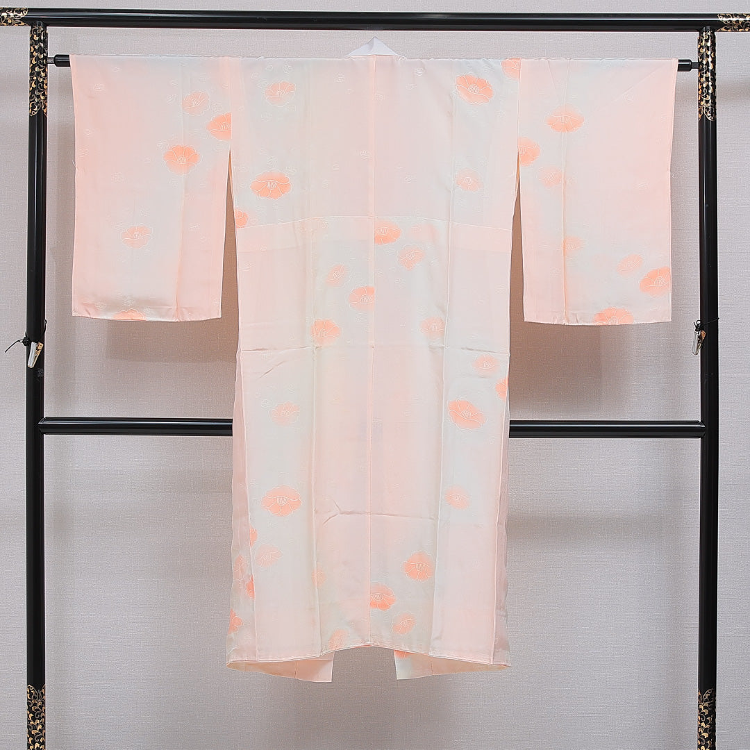 長襦袢 無双袖 身丈127cm 裄丈63cm 正絹 Aランク Mサイズ 芙蓉 朱系 RP 1239-16579