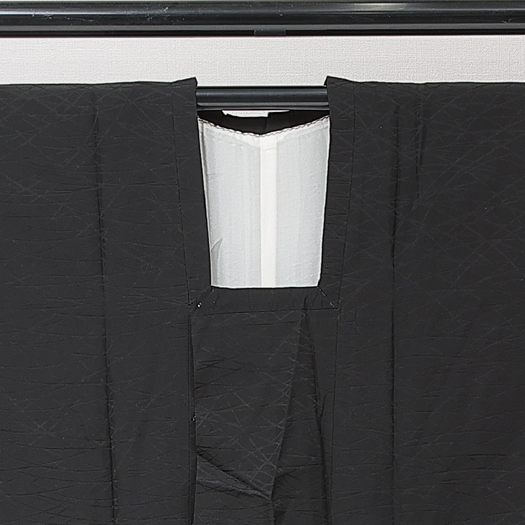 未使用品 道行コート 袷 身丈84cm 裄丈65cm 正絹 Nランク セミフォーマル Mサイズ 蘇州刺繍 汕頭刺繍 しつけ糸 花柄 シック 落ち着き 黒系 RP 1237-15265