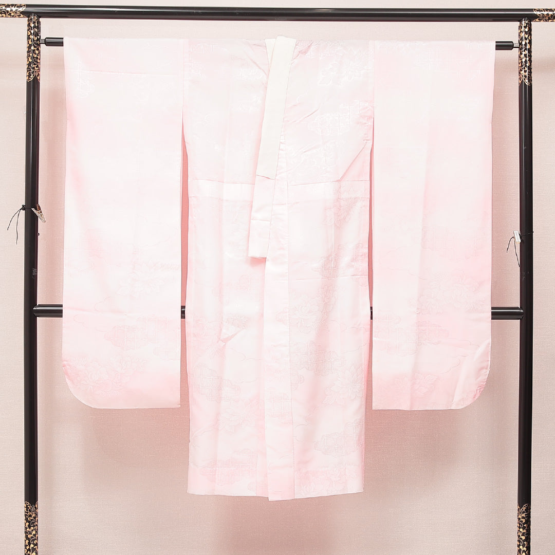 洗える着物 振袖用 長襦袢 袷 身丈129cm 裄丈64cm ポリエステル Sランク Lサイズ ピンク系 RP 1240-16916