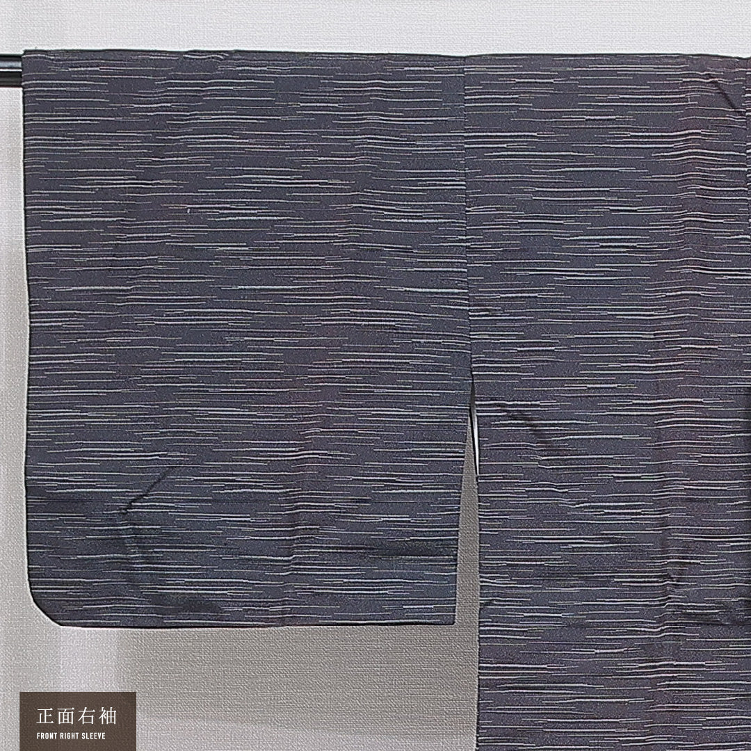 道行コート 洗える着物 袷 身丈84cm 裄丈64cm ポリエステル Cランク Mサイズ フォーマル ポケットあり 織り出し 抽象柄 紺系 1263-16866